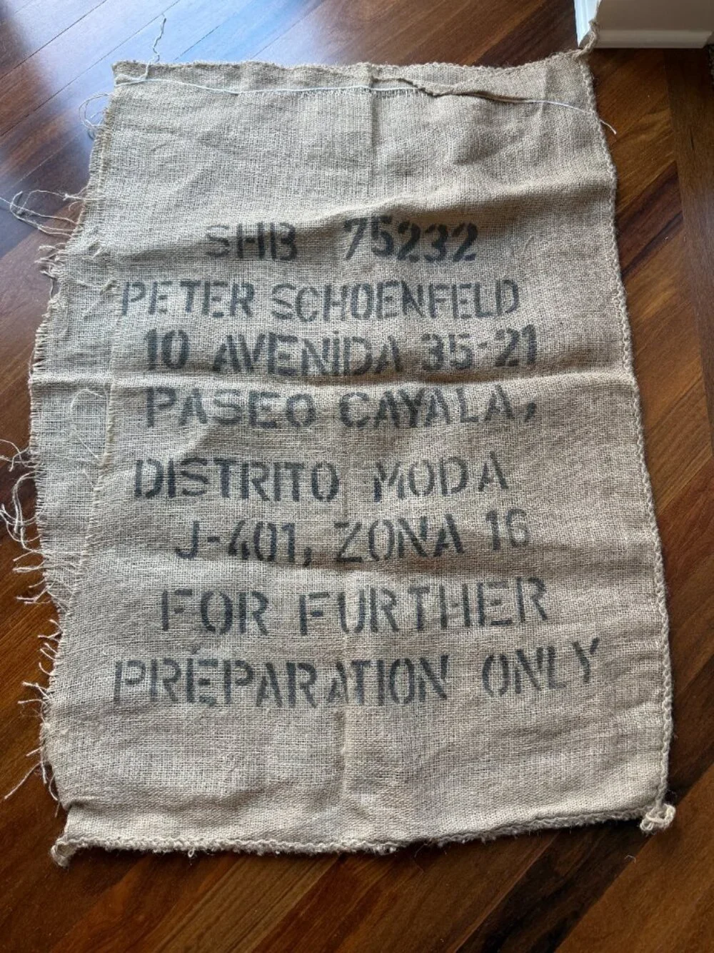 Large Authentic Guatemalan Burlap Coffee Bean Sack Bag